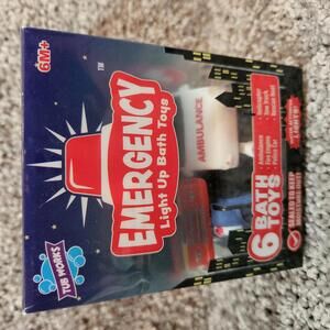 Light-up bathtub toys. Set of 6. Water activated. Emergency vehicles